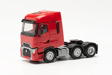 herpa 315104-002 Renault T Facelift Zugmaschine 6x2, originalgetreu im Maßstab 1:87, Modell LKW für Diorama, Modellbau Sammlerstück, Deko Miniaturmodelle aus Kunststoff, Farbe: rot im Sale